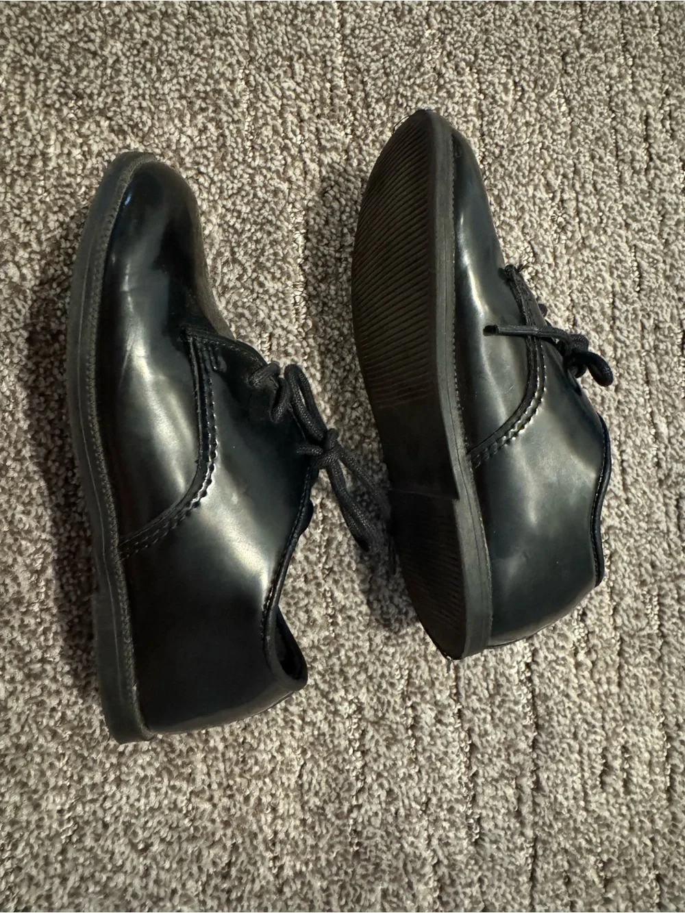 H&M Kids Black Patent Lace-Up Oxford Shoes